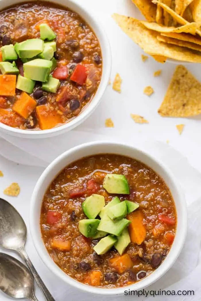 Sweet Potato Black Bean Quinoa Chili