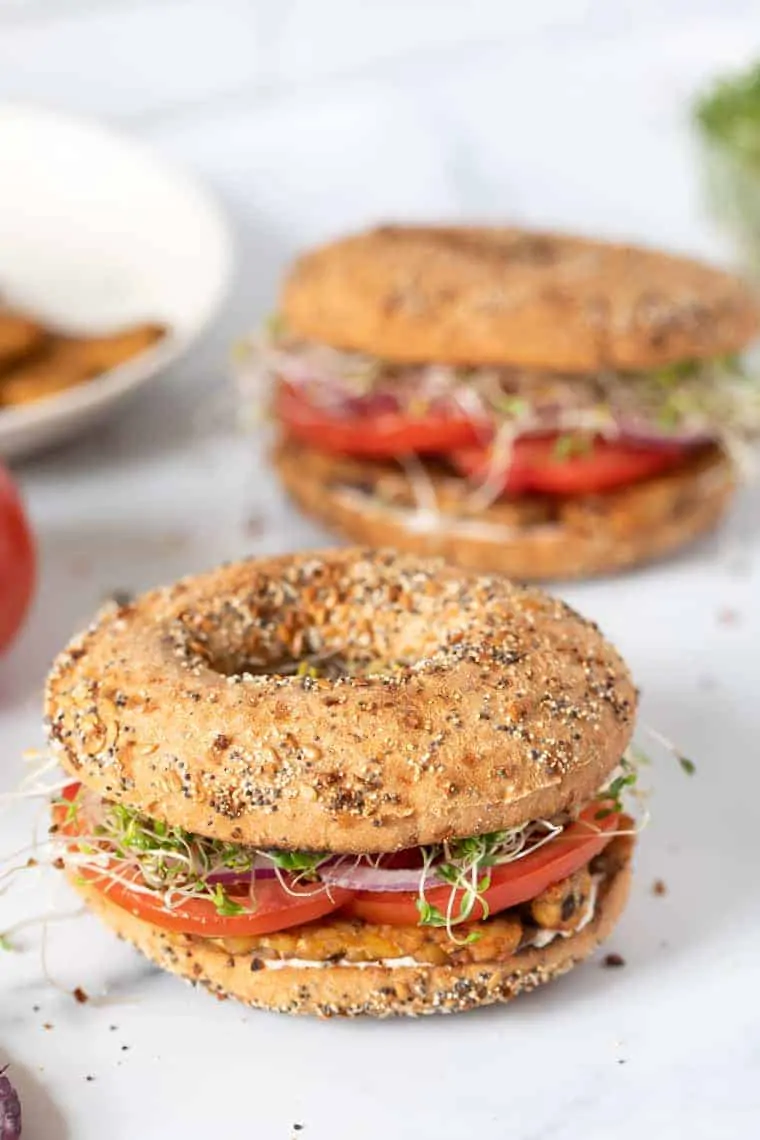 Vegan "BLT" Bagel Sandwich