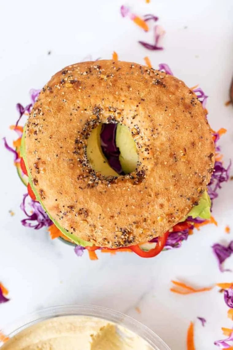 Easy Hummus Bagel Sandwich Recipe