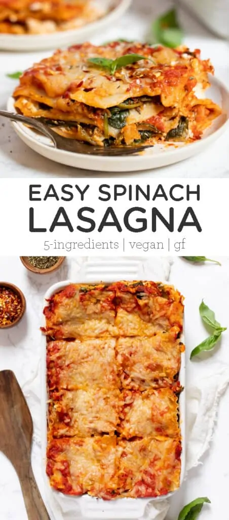 Easy Vegan Spinach Lasagna