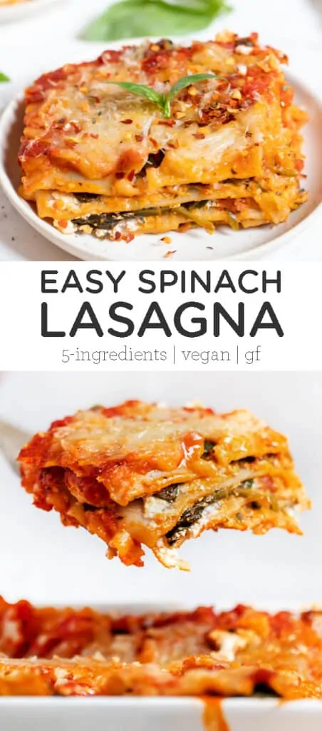 Easy Vegan Spinach Lasagna