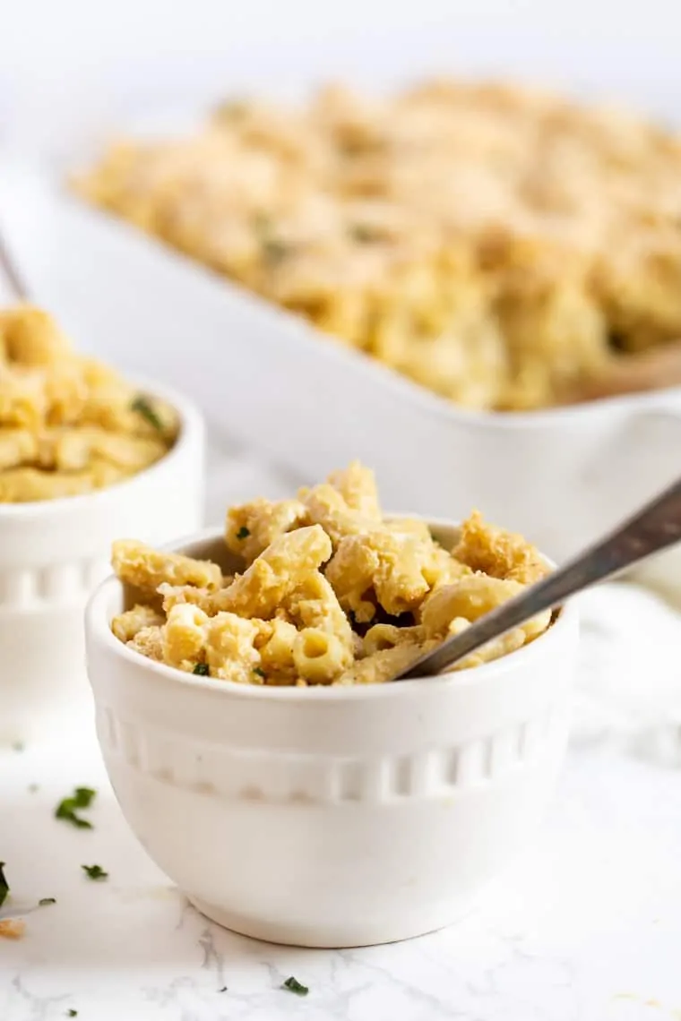 Bowl of Vegan Mac and Cheese with Truffle