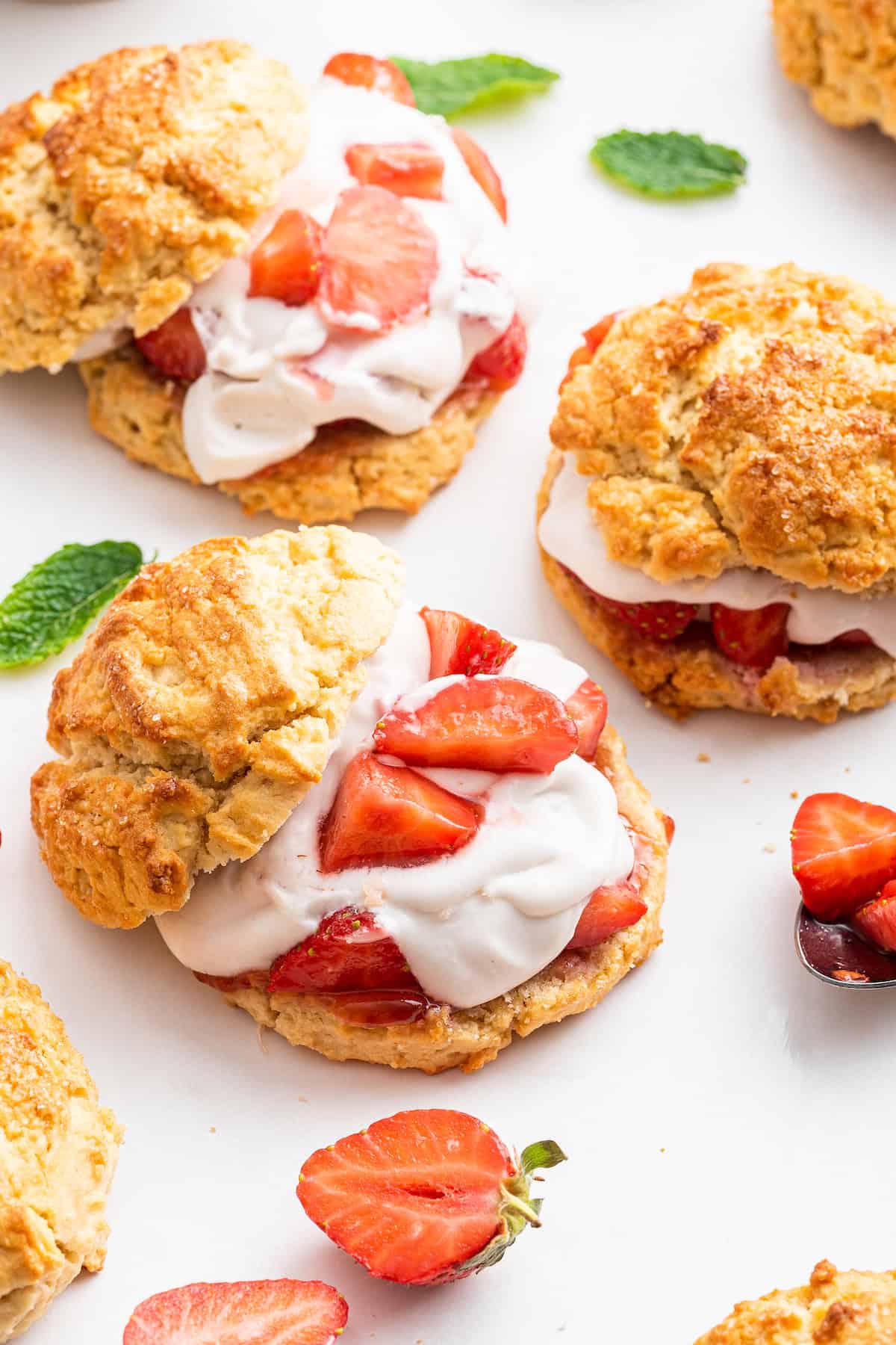 Homemade gluten-free vegan strawberry shortcakes