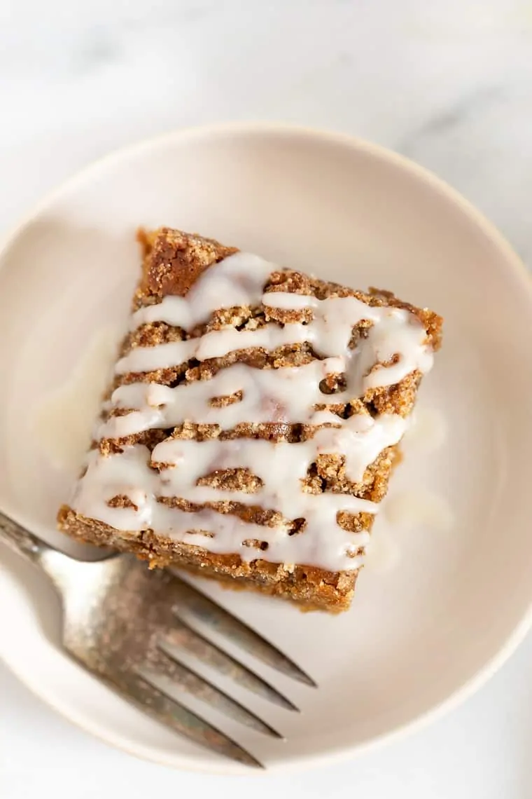 Slice of Zucchini Coffee Cake with Icing