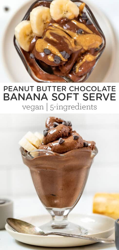 Peanut Butter Chocolate Banana Soft Serve