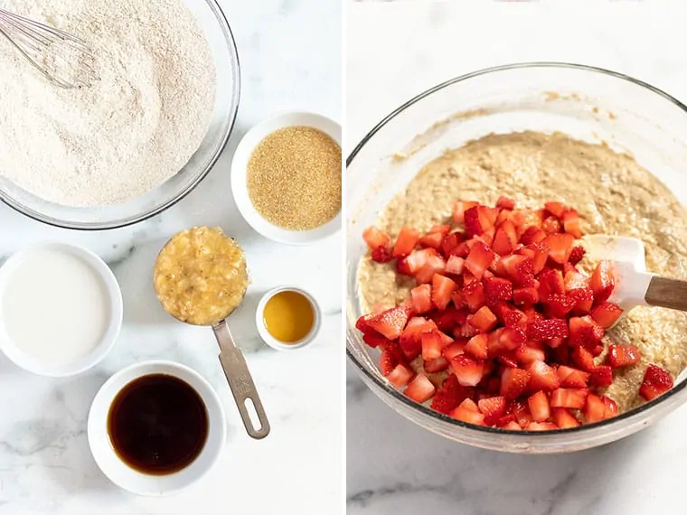 Ingredients for Strawberry Banana Bread