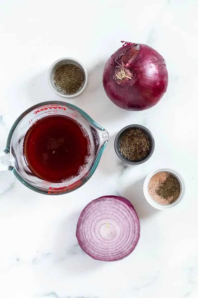 Ingredients for Pickled Red Onions
