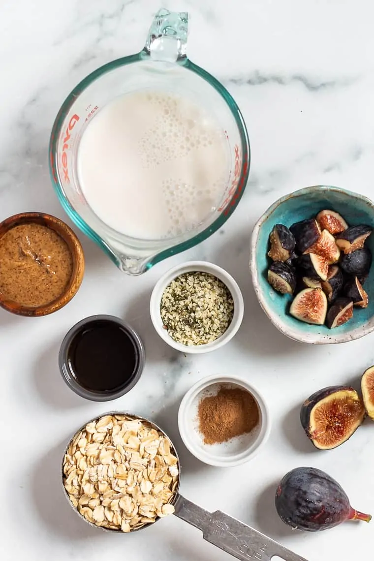 Ingredients for Almond Butter Oatmeal