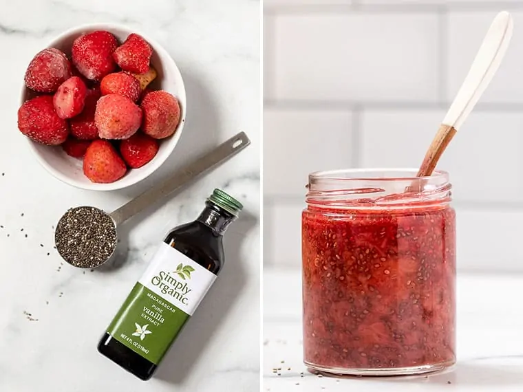 Ingredients for Strawberry Chia Jam