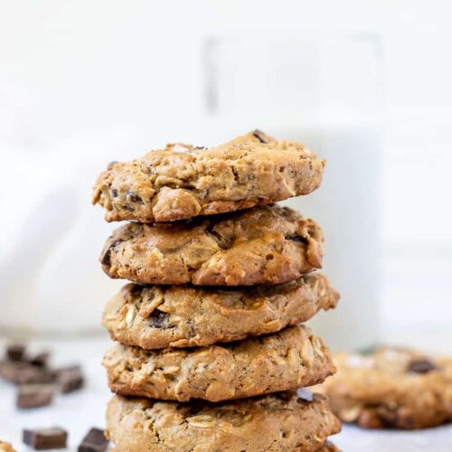 Stack of Healthy Chocolate Chip Cookies