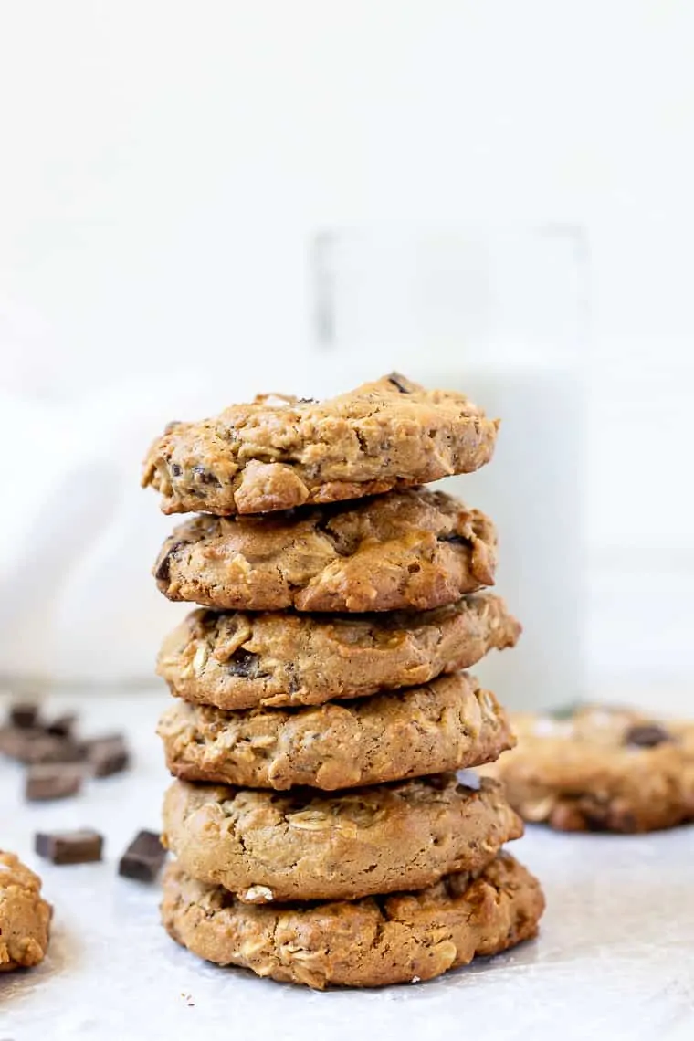 Stack of Healthy Chocolate Chip Cookies