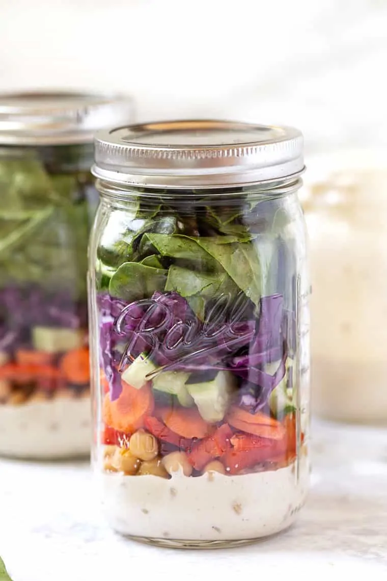 The Best Veggie Mason Jar Salad {Two Ways!} - The Girl on Bloor