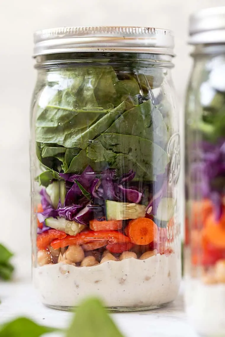 Rainbow Veggie Mason Jar Salad