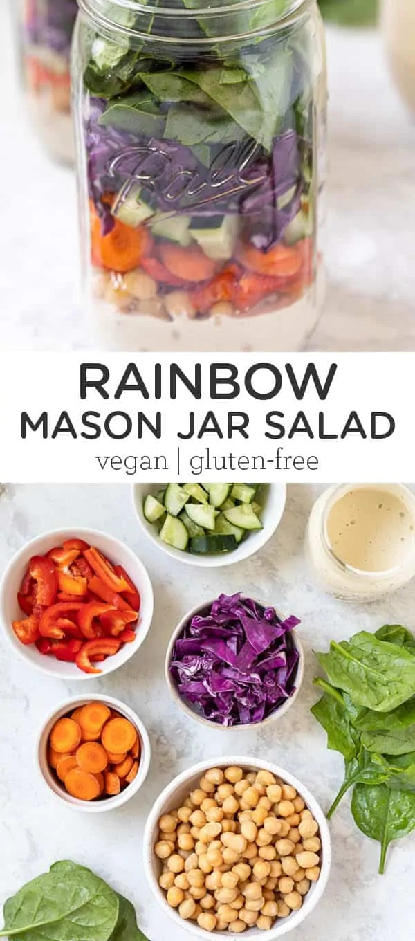 Rainbow Veggie Mason Jar Salad