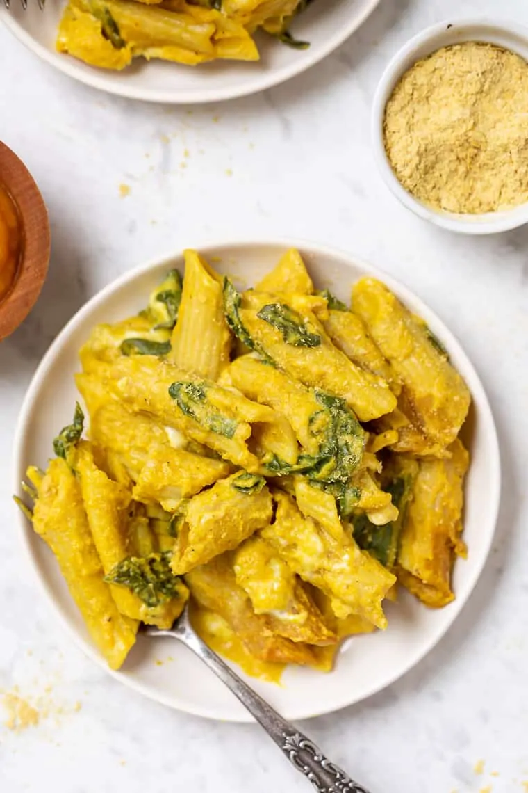 Vegan Pumpkin Pasta with Spinach