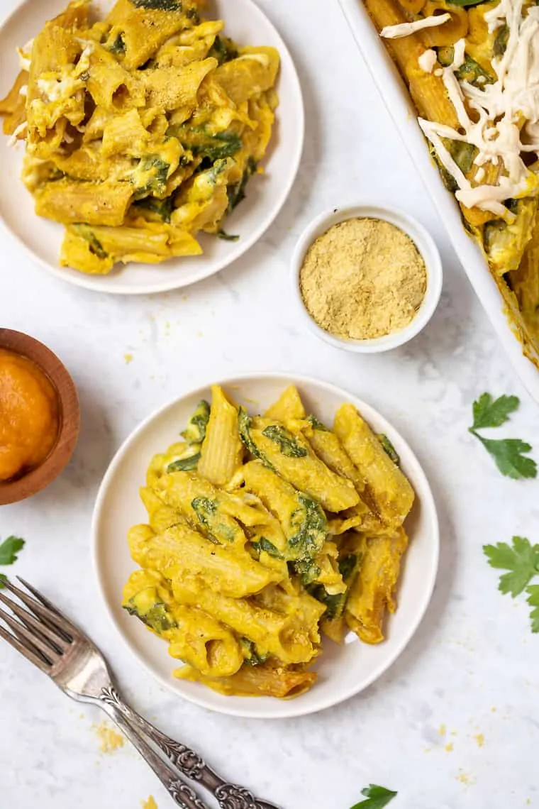 Bowl of Creamy Pumpkin Pasta