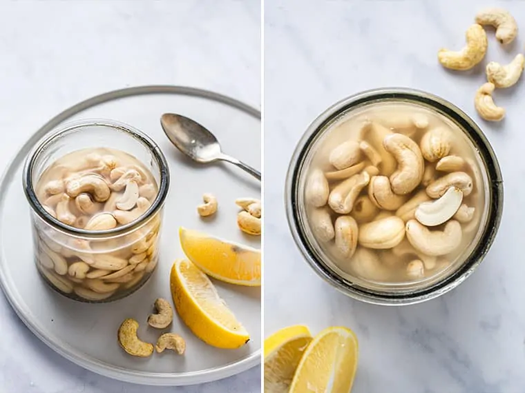 Soaking Raw Cashews