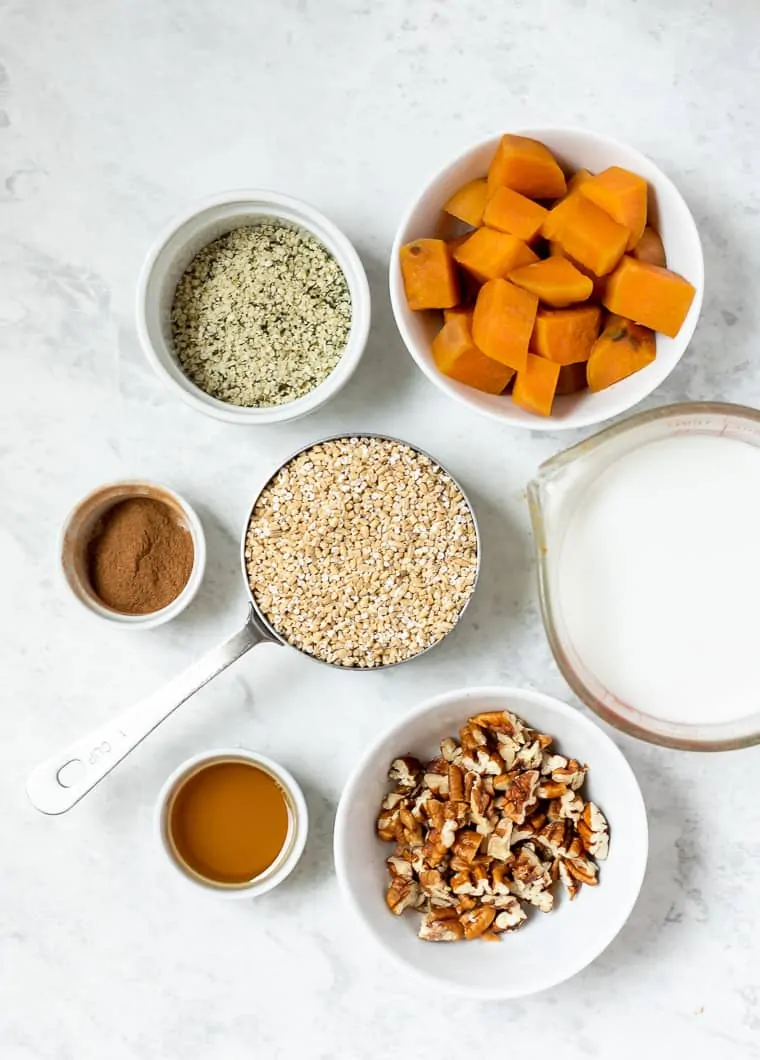 Ingredients for Sweet Potato Oatmeal