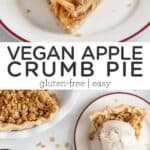 Pinterest title image for Gluten-Free and Vegan Apple Crumb Pie.