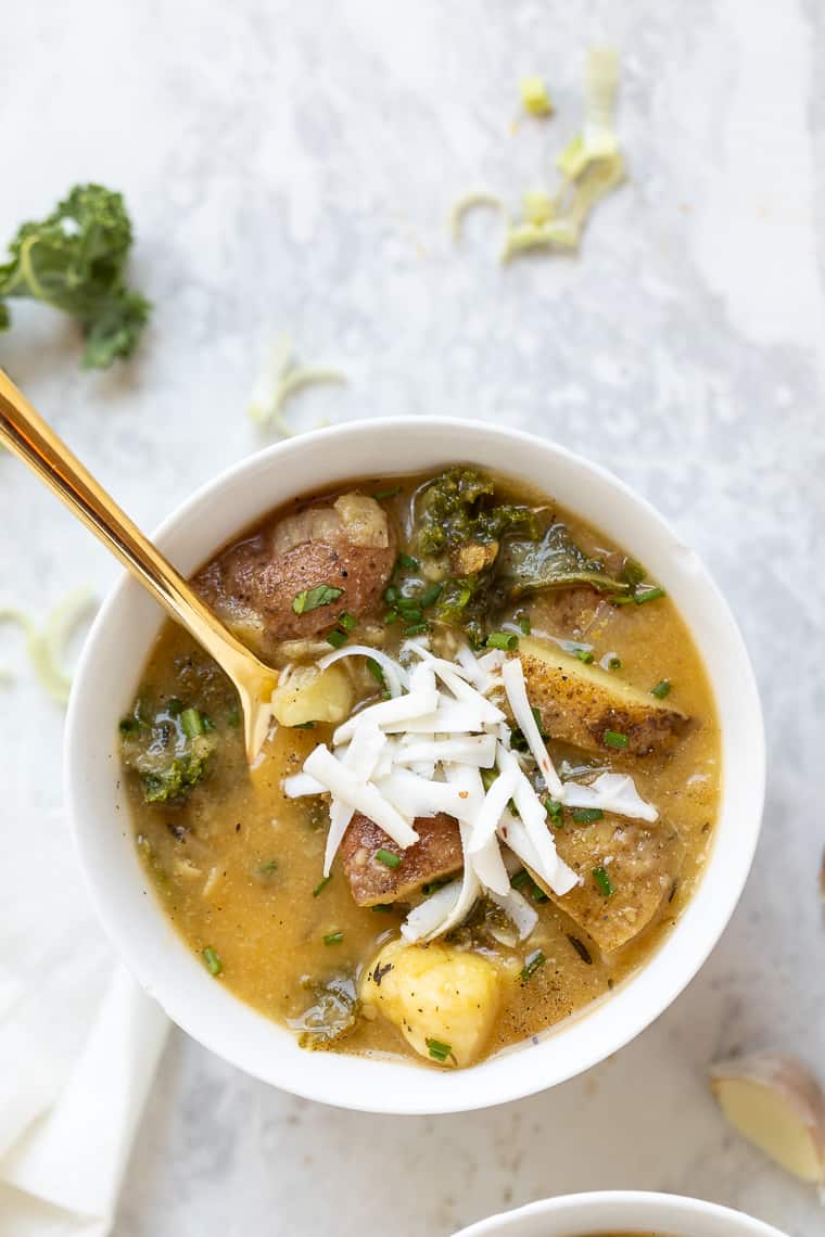 Chunky Vegan Potato Soup {With Leeks + Kale} Simply Quinoa