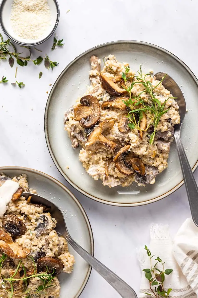 Plate of Mushroom Quinoa