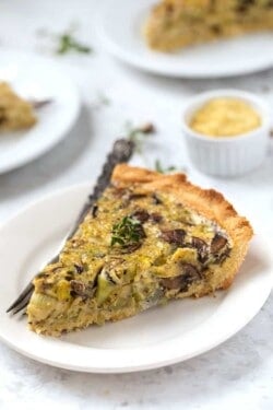 Dairy-Free Quiche with Mushrooms + Leek