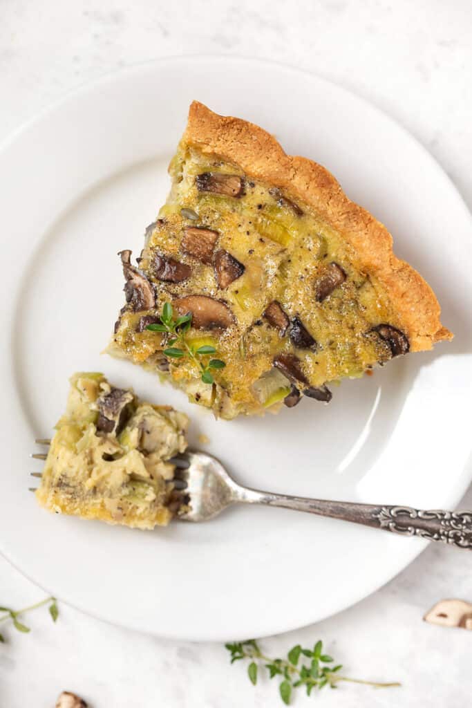 The BEST DairyFree Quiche {with Mushrooms + Leeks}