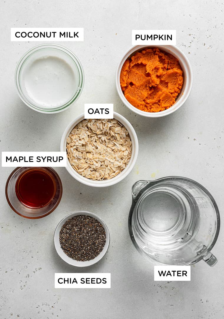ingredients for pumpkin oatmeal