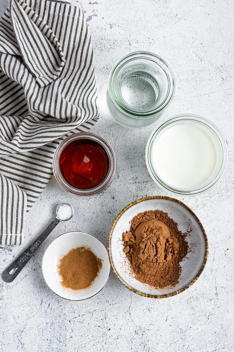 Ingredients for Vegan Hot Chocolate