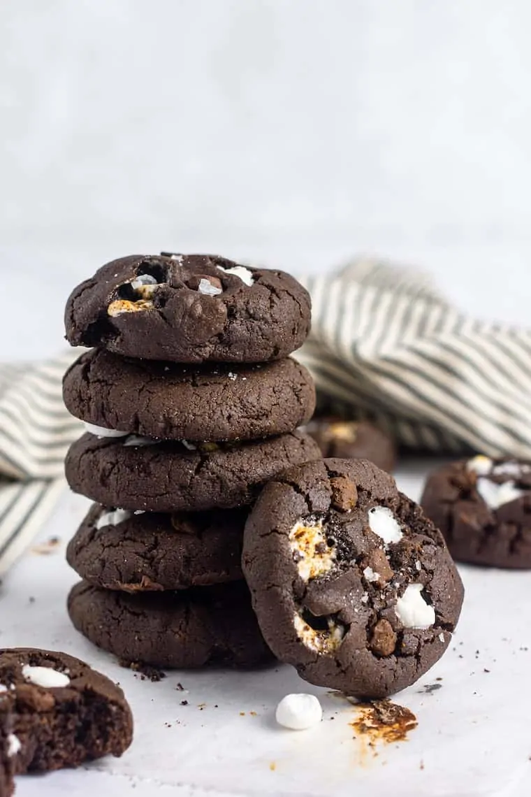 stack of healthy hot chocolate cookies