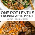 One Pot Lentils and Quinoa