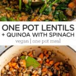 One Pot Lentils and Quinoa