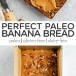 Pinterest title image for Paleo Banana Bread.