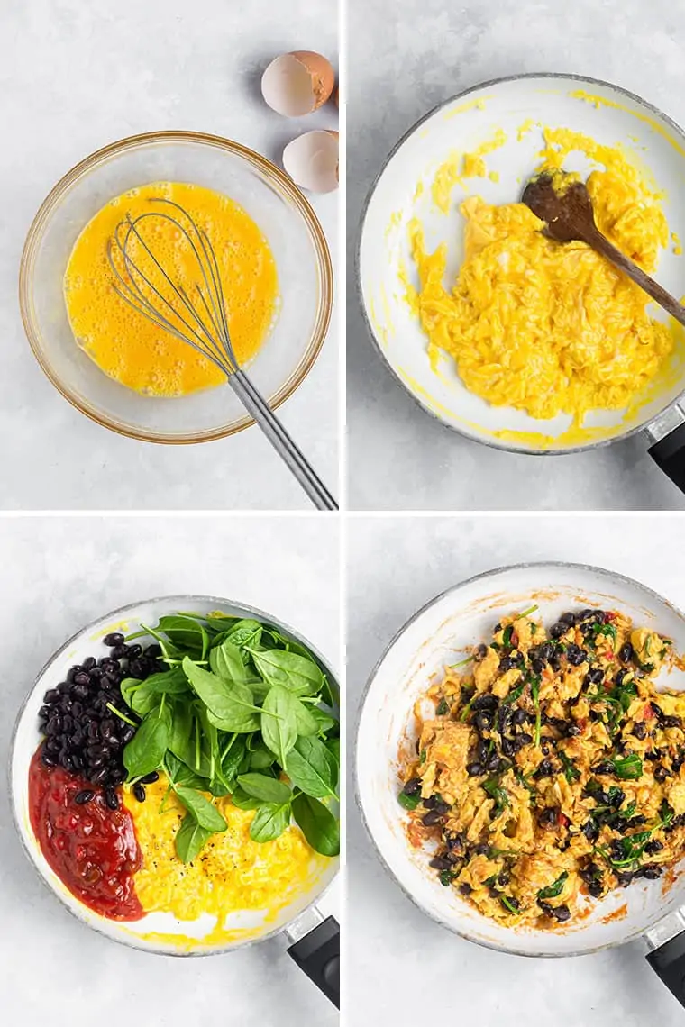 how to make vegetarian breakfast tacos with scrambled eggs