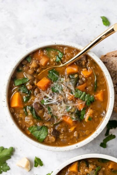 vegan red lentil soup recipe with sweet potato