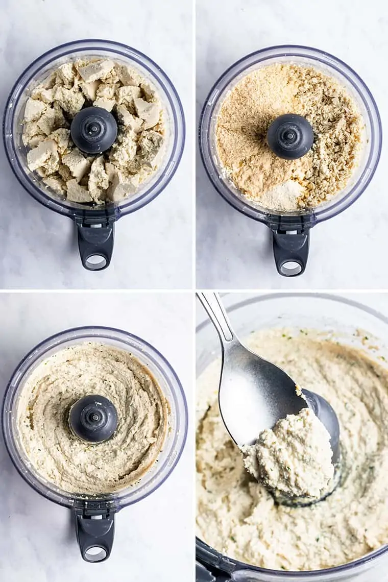 steps to make vegan tofu ricotta in a food processor