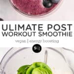 post workout smoothie recipe with fruit, coconut water and protein