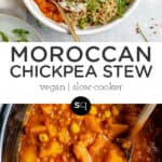 moroccan chickpea stew collage