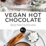 vegan hot chocolate collage