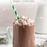 vegan hot chocolate with straw