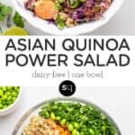 Pinterest title image for Asian Quinoa Salad.