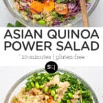 asian quinoa power salad collage