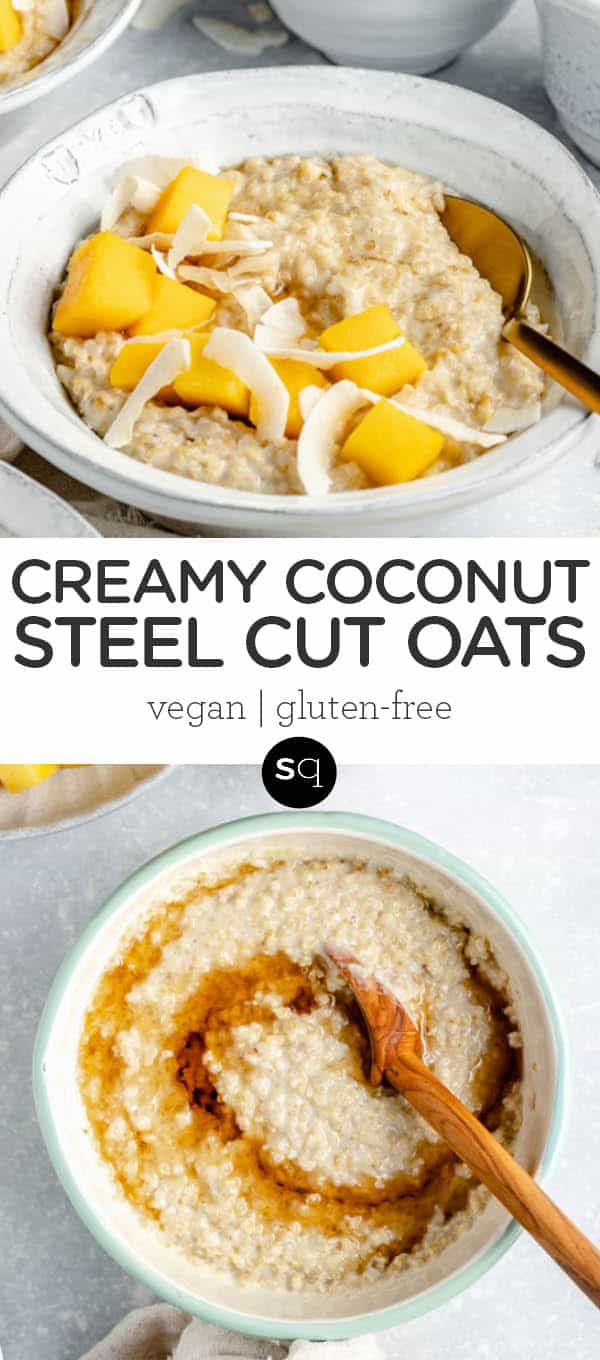 Creamy Coconut Steel Cut Oats + Quinoa with Mango Simply Quinoa