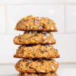 Stack of birthday cake breakfast cookies