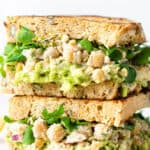 smashed chickpea caesar salad text overlay