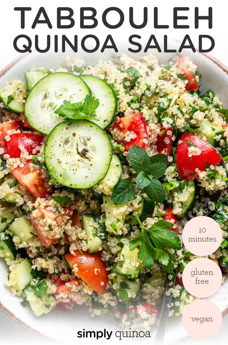 Quinoa "Tabbouleh" Salad {HighProtein Vegan Lunch} Simply Quinoa