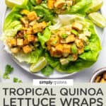 Tropical Quinoa Lettuce Wraps text overlay