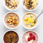 six bowls of overnight steel cut oats