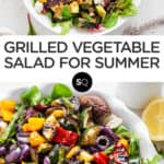 grilled vegetable salad text overlay collage