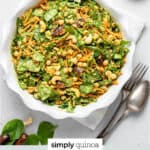 Spicy Moroccan Quinoa Salad text overlay